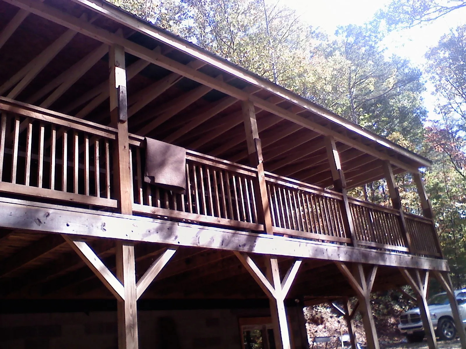 Timber framing under a new elevated porch and deck — Roof Leak Repair in Waite Park by Roofing Brothers